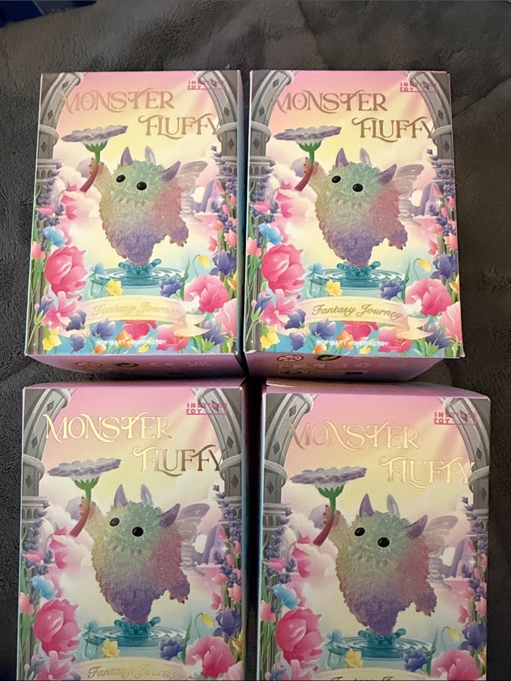 Bundle of 4 confirmed Fantasy Journey Monster Fluffy - sealed Bags. Instinctoy.